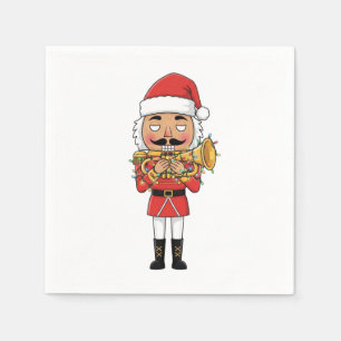 Servilleta De Papel Cascanueces Trompetista Luces de Navidad Divertido