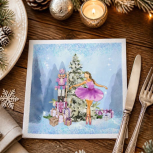 Servilleta De Papel Cascanueces y Bailarina Lavanda Navidad