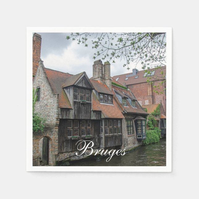 Servilleta De Papel Casco de Brujas en Bélgica (Anverso)