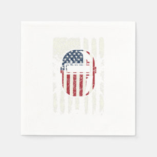 Servilleta De Papel Casco de soldadura patriótico americano con bander