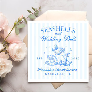 Servilleta De Papel Cascos azules retro y campanas Bodas Bachelorette