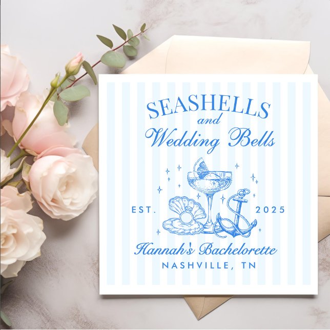 Servilleta De Papel Cascos azules retro y campanas Bodas Bachelorette (Subido por el creador)