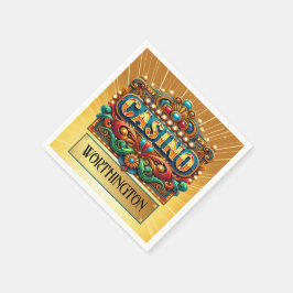 SERVILLETA DE PAPEL CASINO . CARTAS. BINGO