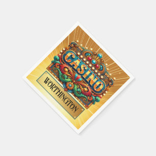 SERVILLETA DE PAPEL CASINO . CARTAS. BINGO