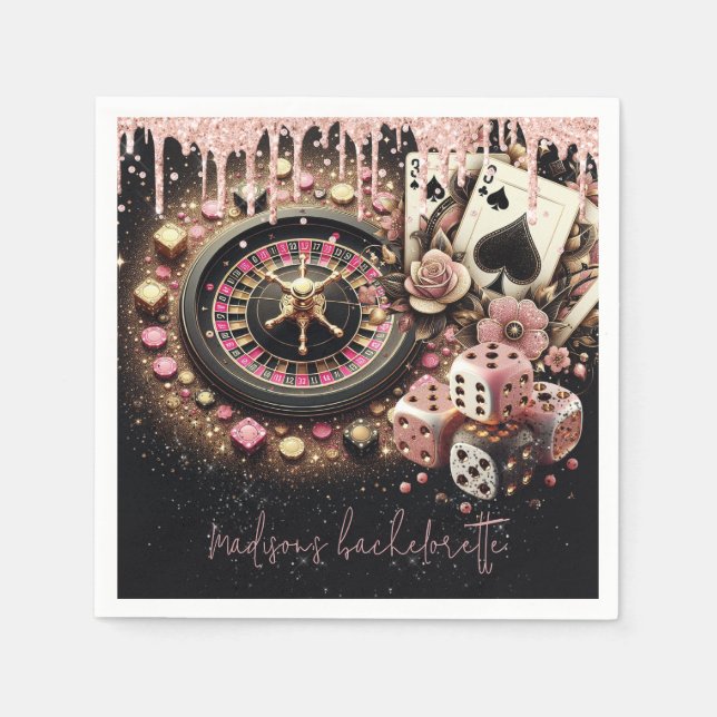 Servilleta De Papel Casino personalizado de lujo Bachelorette (Anverso)