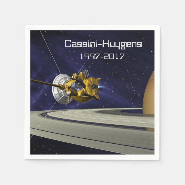 Servilleta De Papel Cassini Huygens Saturn Misión (Anverso)