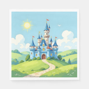 Servilleta De Papel Castillo azul y blanco lindo