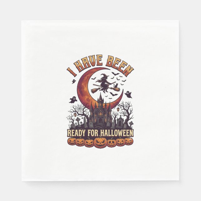 Servilleta De Papel Castillo de Bruja de Halloween Luna_1 (Anverso)