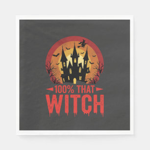 Servilleta De Papel Castillo de Halloween de Esa Bruja 100%