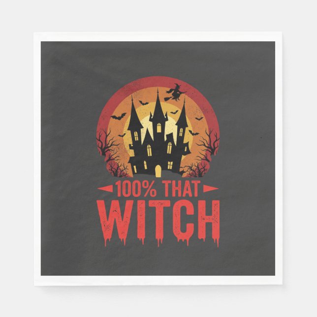 Servilleta De Papel Castillo de Halloween de Esa Bruja 100% (Anverso)