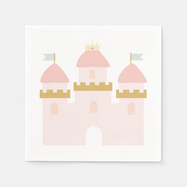 Servilleta De Papel Castillo de la Princesa Cumpleaños Napkin (Anverso)