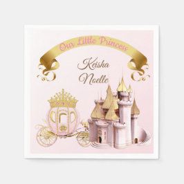 Servilleta De Papel Castillo de la Princesa Real Carruaje Rosa Dorado 