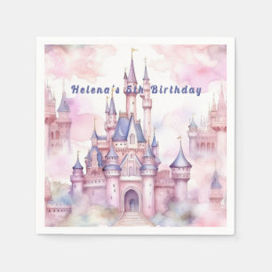 Servilleta De Papel Castillo de princesa rosa púrpura