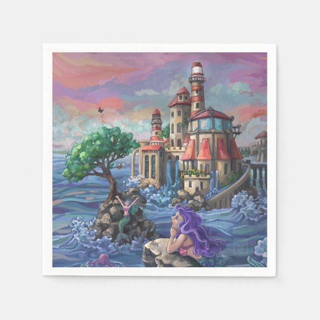 Servilleta De Papel Castillo de Sirena (Anverso)