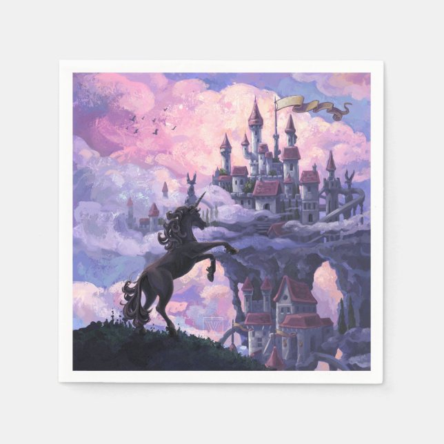 Servilleta De Papel Castillo de Unicornio (Anverso)