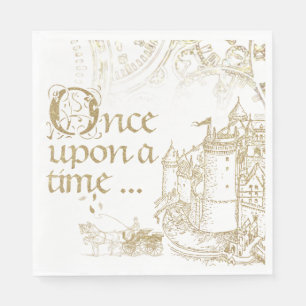 Servilleta De Papel Castillo del tema del cuento de hadas Carriage Gol