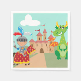 Servilleta De Papel Castillo Knight y Dragon