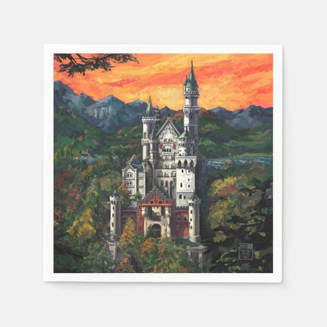Servilleta De Papel Castillo Schloss Neuschwanstein (Anverso)