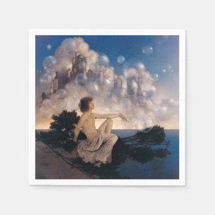 Servilleta De Papel Castillos Aéreos de Maxfield Parrish 1904 Fantasía