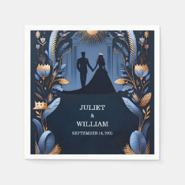 Servilleta De Papel Castle Luxury Fuchsia Crown Royal Blue Boda