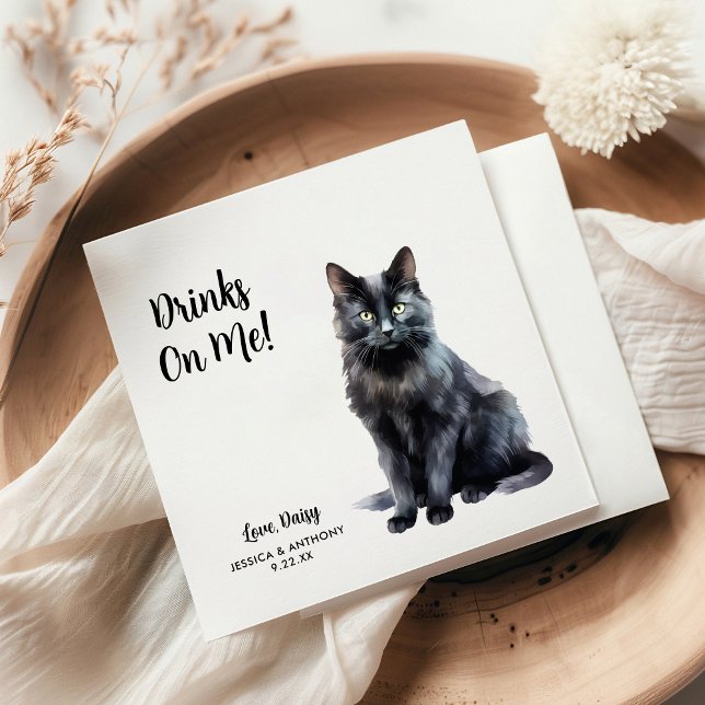 Servilleta De Papel Cat Boda Cocktail (Subido por el creador)