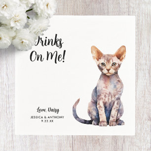 Servilleta De Papel Cat Boda Cocktail Napkin
