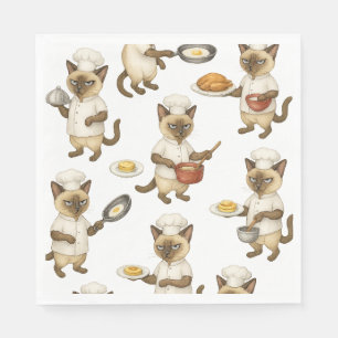 Servilleta De Papel Cat Chef cocina Desayuno