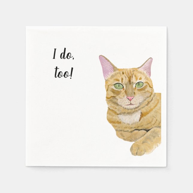 Servilleta De Papel Cat Custom Cocktail Napkin (Anverso)