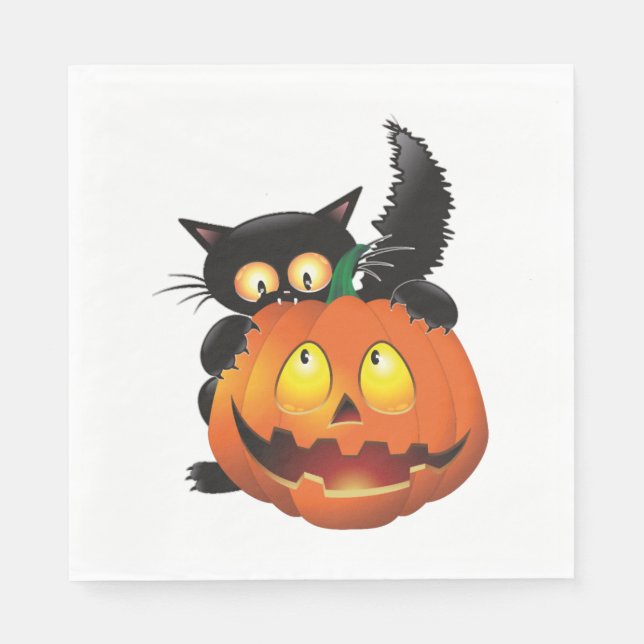 SERVILLETA DE PAPEL CAT HALLOWEEN (Anverso)