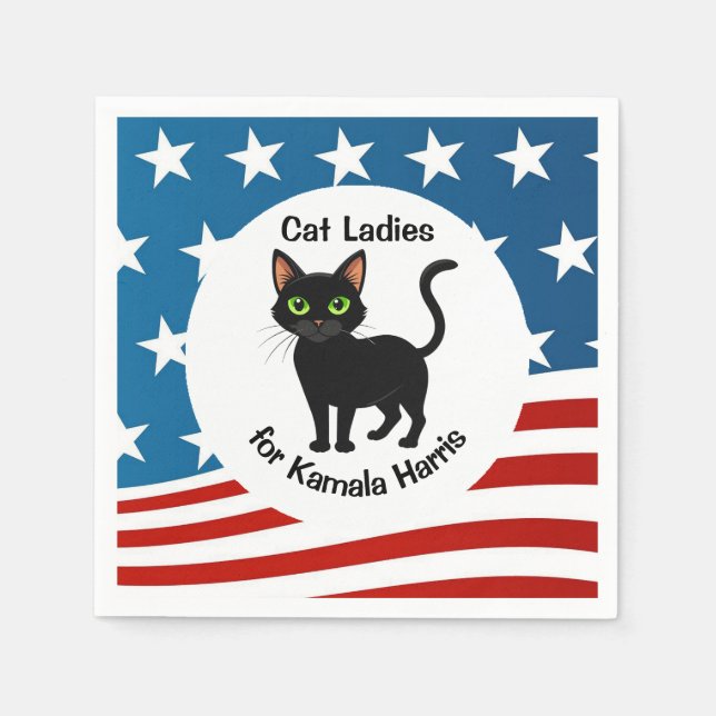 Servilleta De Papel Cat Ladies para el diseño de Kamala Harris (Anverso)