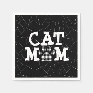 Servilleta De Papel Cat Mom Pawprint con hemisferias de gato