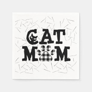 Servilleta De Papel Cat Mom Pawprint con hemisferias de gato