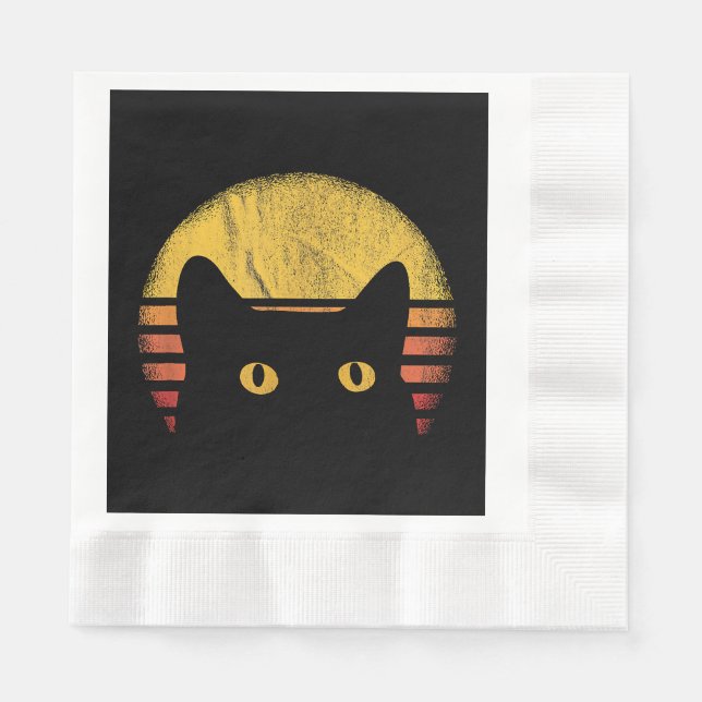 Servilleta De Papel Cat Retro Vintage (Anverso)