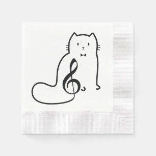 SERVILLETA DE PAPEL CAT Y NOTA MÚSICA