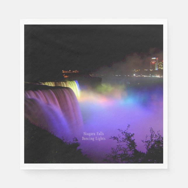 Servilleta De Papel Cataratas del Niágara, luces danzantes, (Anverso)