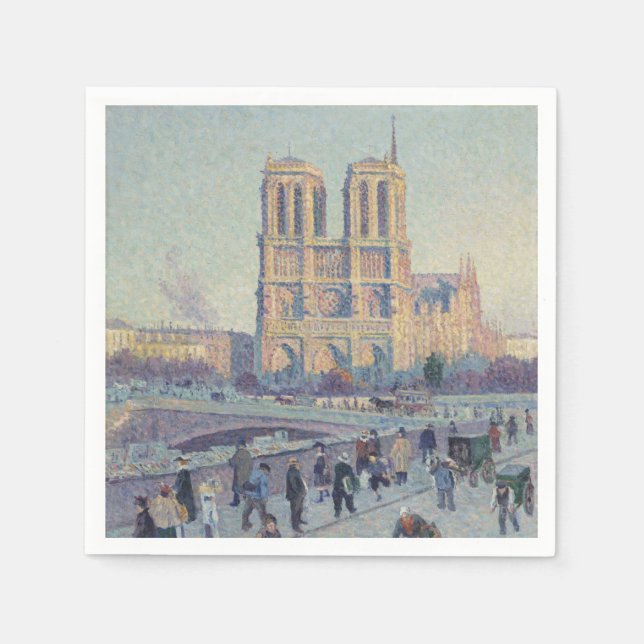 Servilleta De Papel Catedral de Notre Dame de París Pintura clásica de (Anverso)