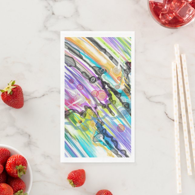 SERVILLETA DE PAPEL CATEGORÍA CINTAS INCLINANDO DISEÑO DE ARTE ABSTRAC (In situ)