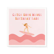 Cath algunas olas Cumpleaños Babe Napkins