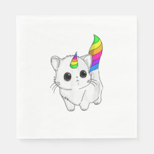 Servilleta De Papel Caticorn camiseta unicornio gato camisas arcoiris 