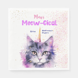Servilleta De Papel Caticorn Meow-Gical Cumpleaños