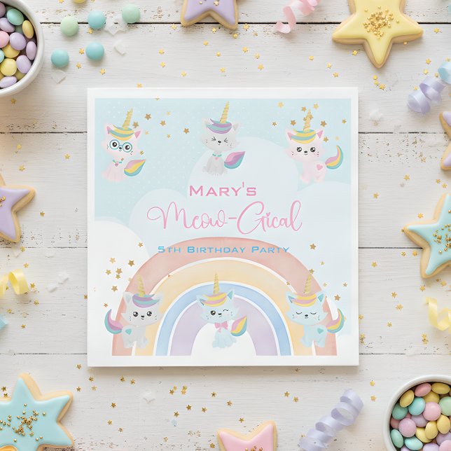 Servilleta De Papel Caticorn Meow-Gical Cumpleaños (Subido por el creador)