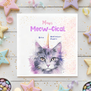 Servilleta De Papel Caticorn Meow-Gical Cumpleaños