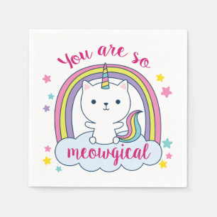 Servilleta De Papel Caticornio Servilletas Eres tan Meowgical