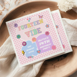 Servilleta De Papel Catorce A Vibe Preppy Patch 14a fiesta de cumpleañ