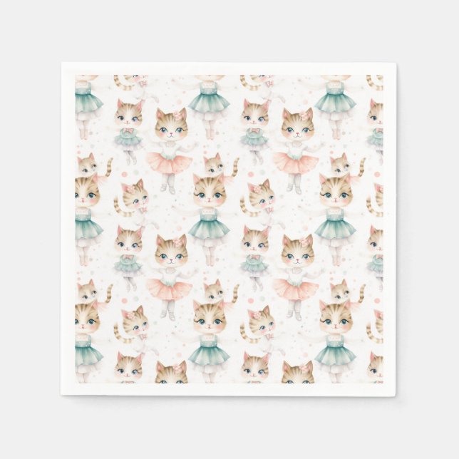 Servilleta De Papel Cats Super Cute Ballerina (Anverso)