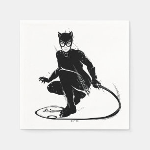 Servilleta De Papel Catwoman Pose de Pincel de Tinta