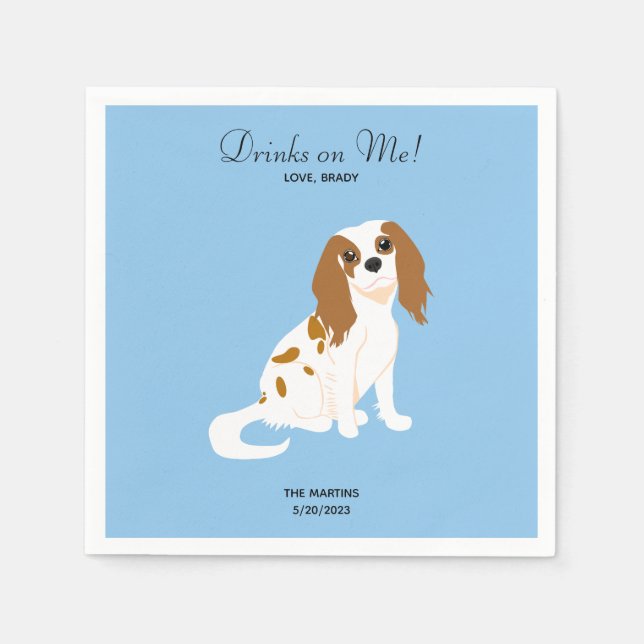 Servilleta De Papel Cavalier King Charles Boda Cocktail Napkins (Anverso)