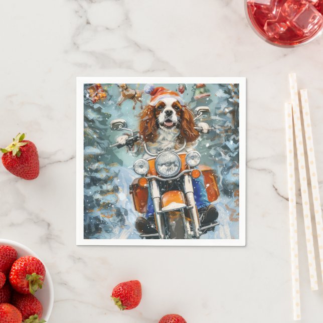 Servilleta De Papel Cavalier King Charles Spaniel Navidad (In situ)
