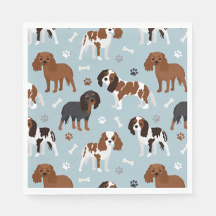 Servilleta De Papel Cavalier King Charles Spaniel Paws and Bones