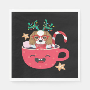 Servilleta De Papel Cavalier King Charles Spaniel Teacup Navidad Holid